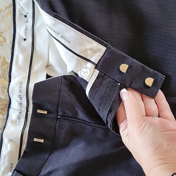 GEOFFREY BEENE PINSTRIPE TROUSERS - Picture 4 of 10